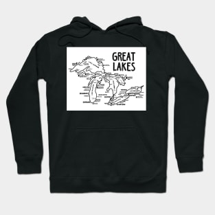 Great Lakes Map Hoodie